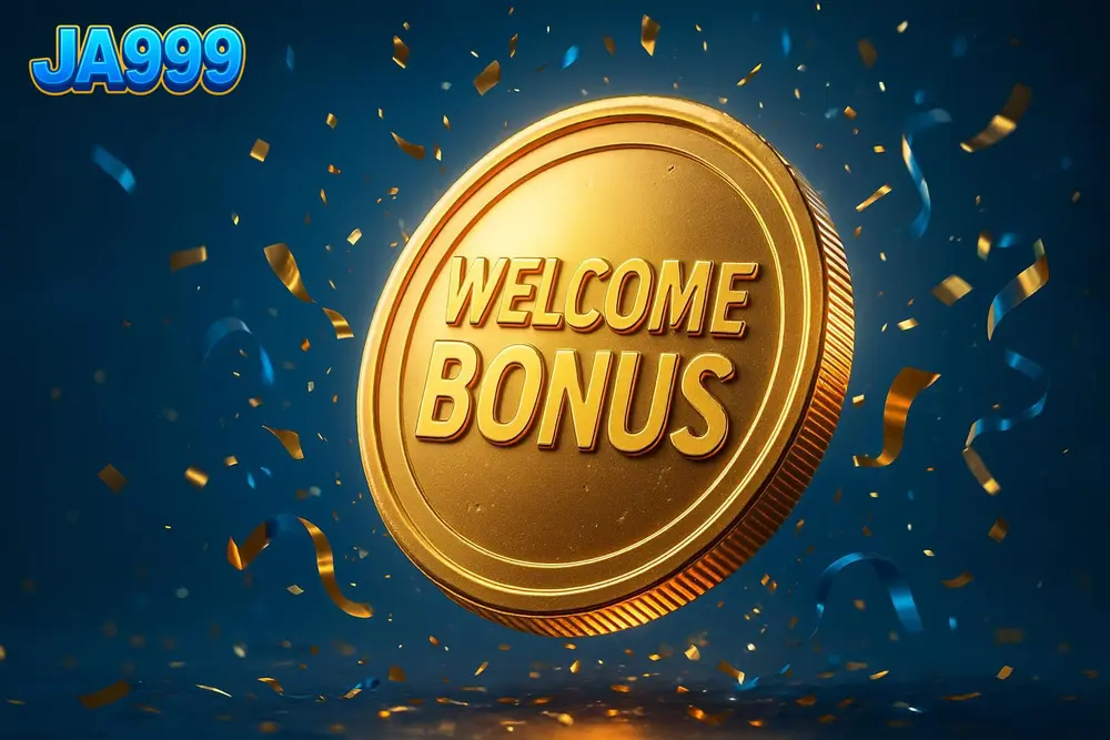 JA999 signup bonus โ a giant glowing welcome-bonus coin burst with confetti JA999 signup bonus โ a giant glowing welcome-bonus coin burst with confetti